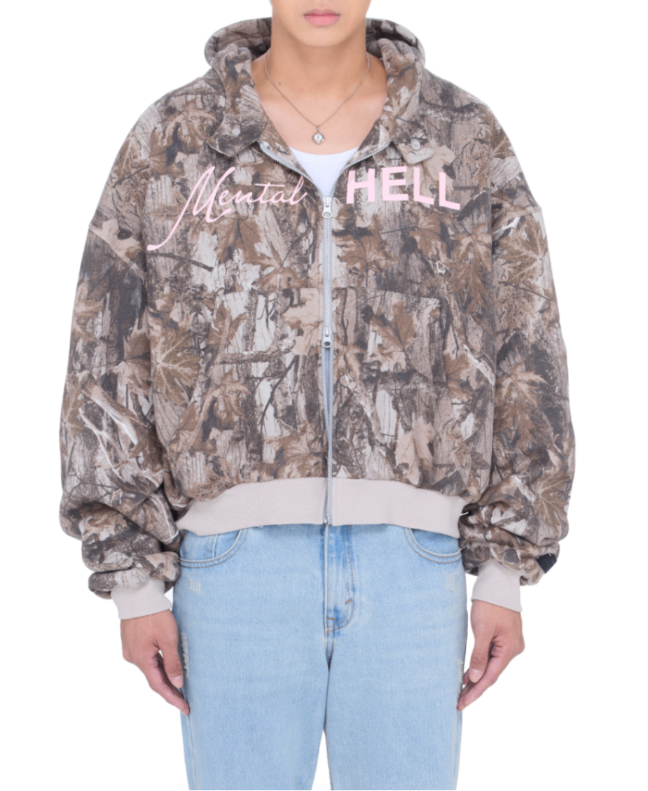 [BEUTER] MENTAL HELL CAMO BOXY ZIP HOODIE