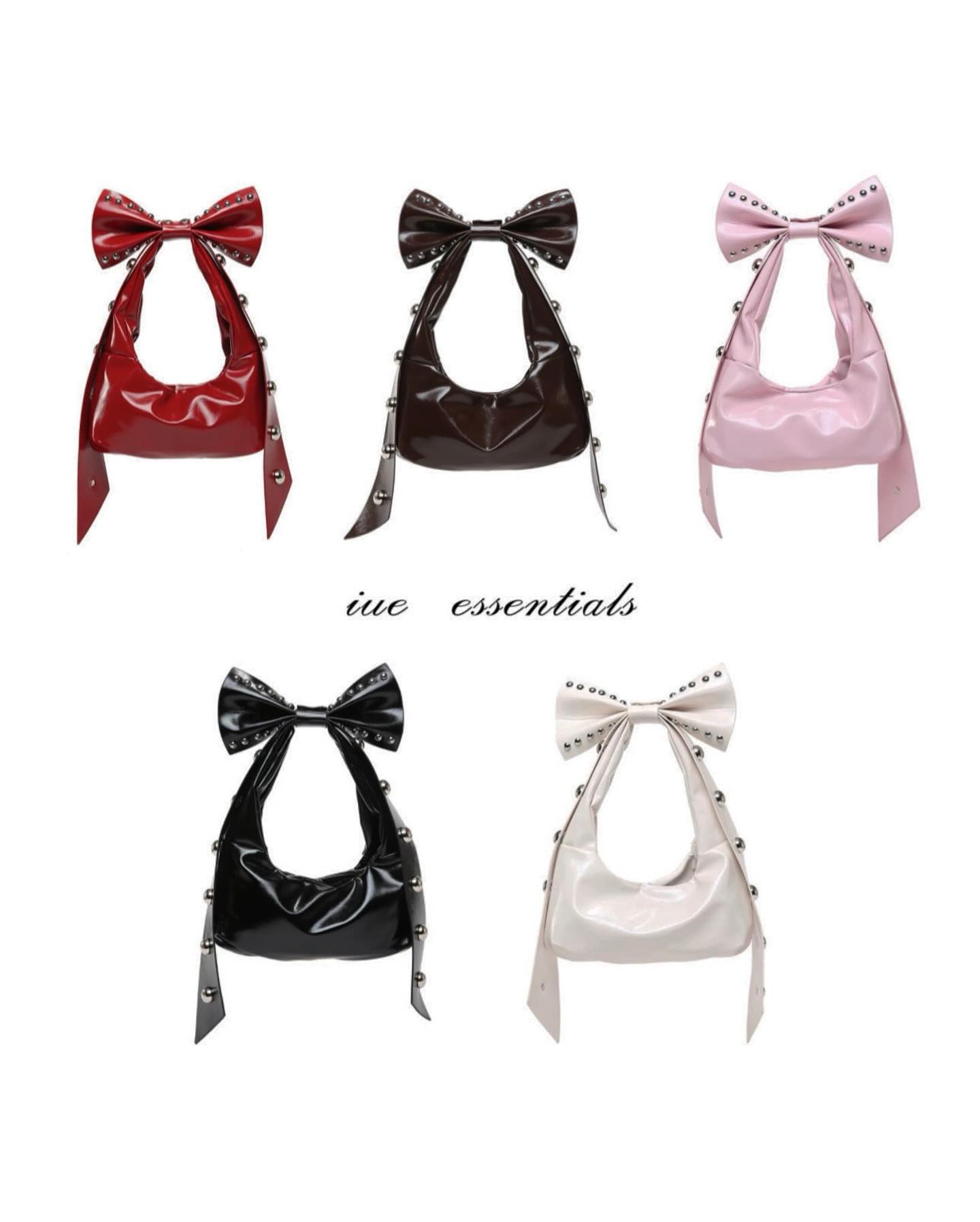 [IUE STUDIO] Detachable Ribbon Leather Handbag
