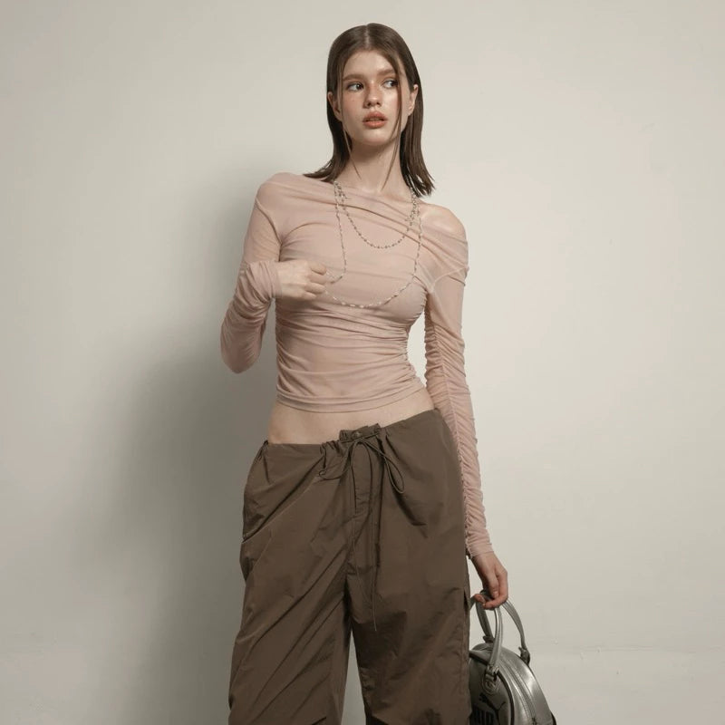 [The Stan] MESH LONG SLEEVE TOP