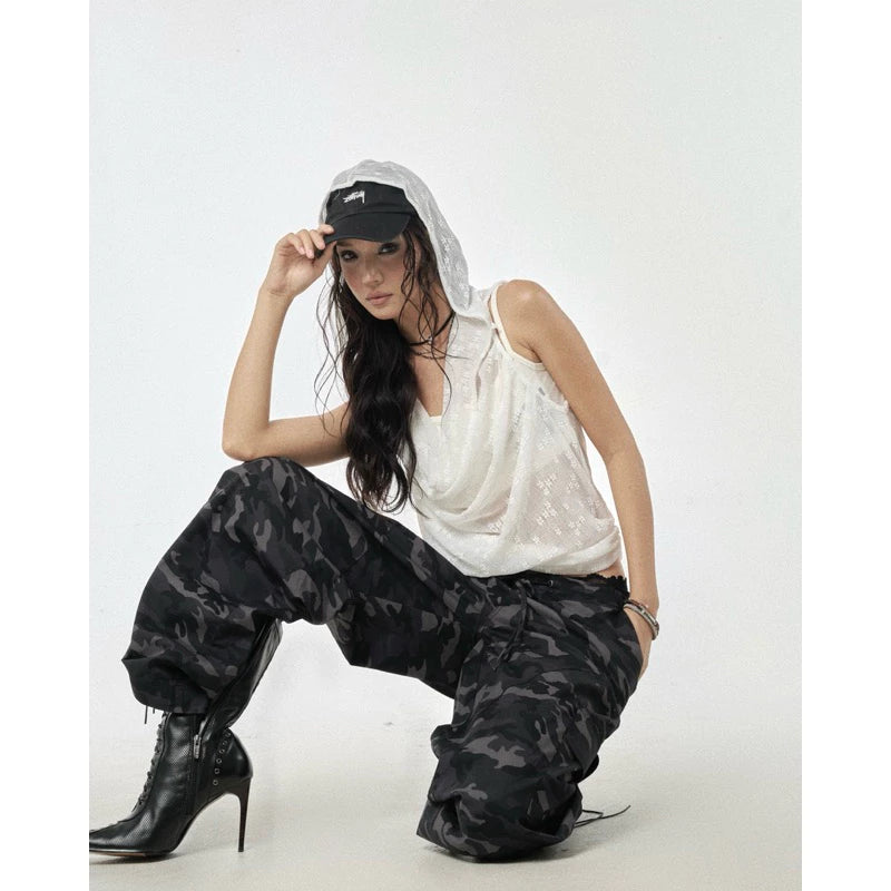 [The Stan]  LACE HOOD TOP