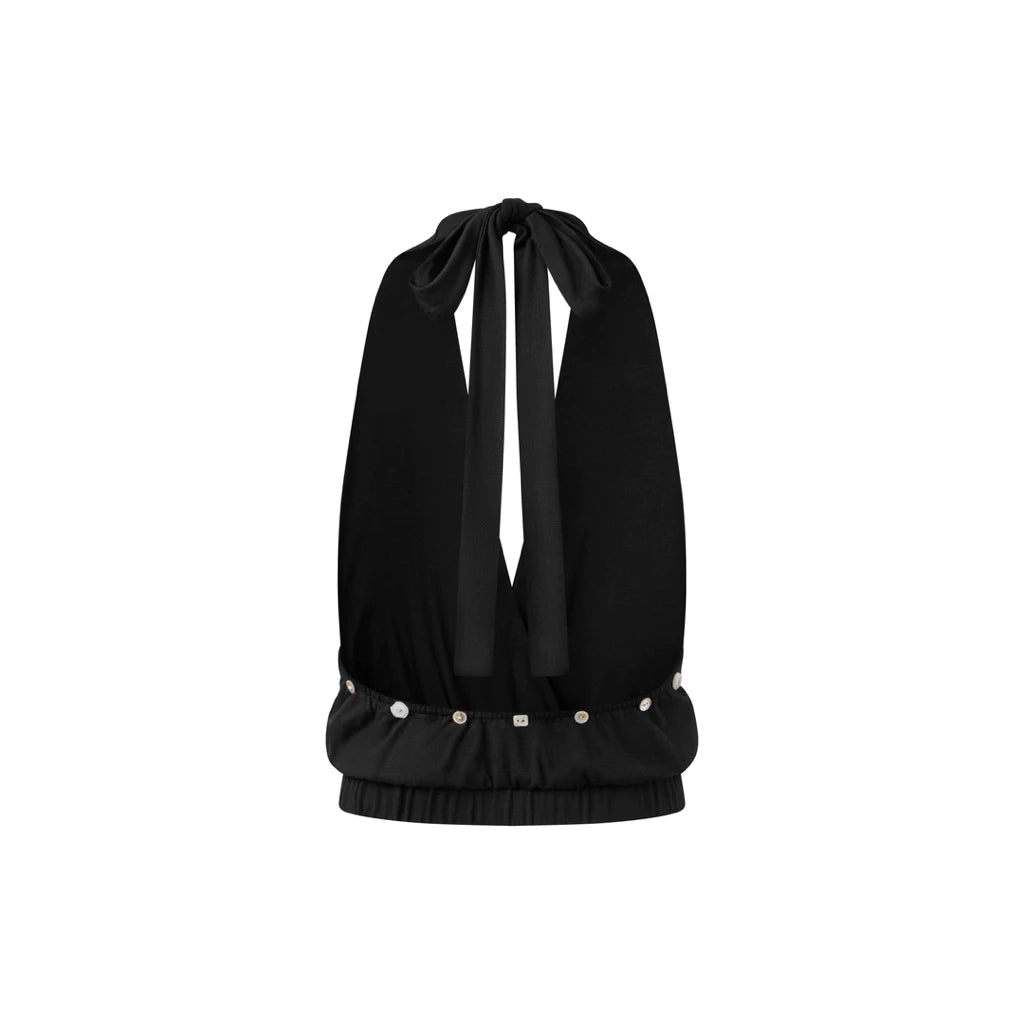[a minus] PEARL BUTTON TOP