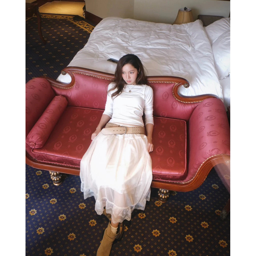 [Janet Studio] POLKA DOT LACE SKIRT