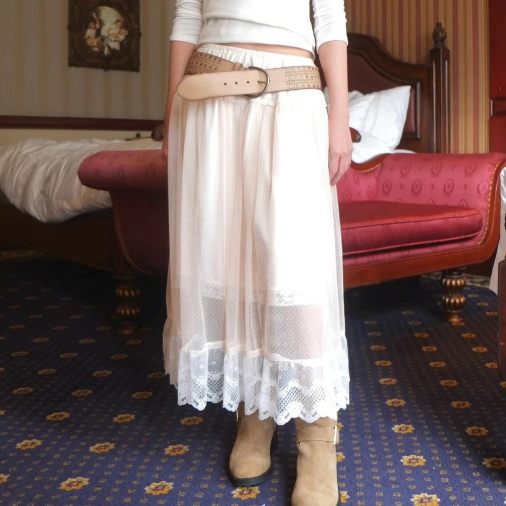 [Janet Studio] POLKA DOT LACE SKIRT