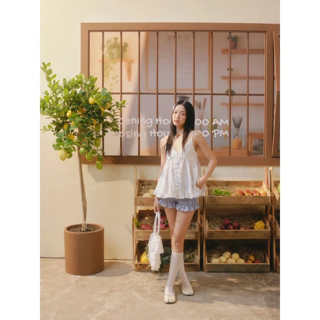[OLV] Ruffled Buttoned Cami Top