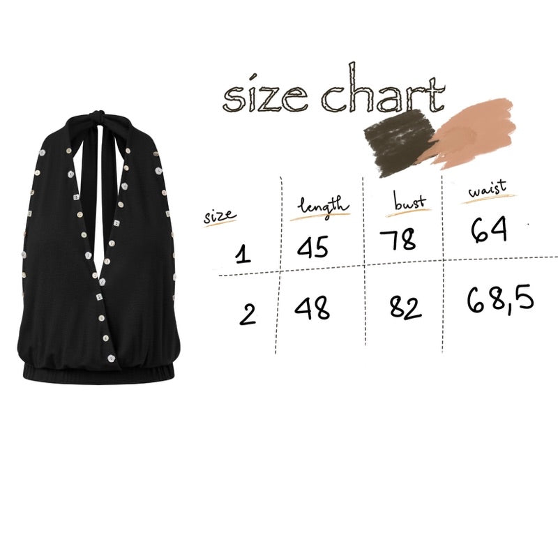 [a minus] PEARL BUTTON TOP