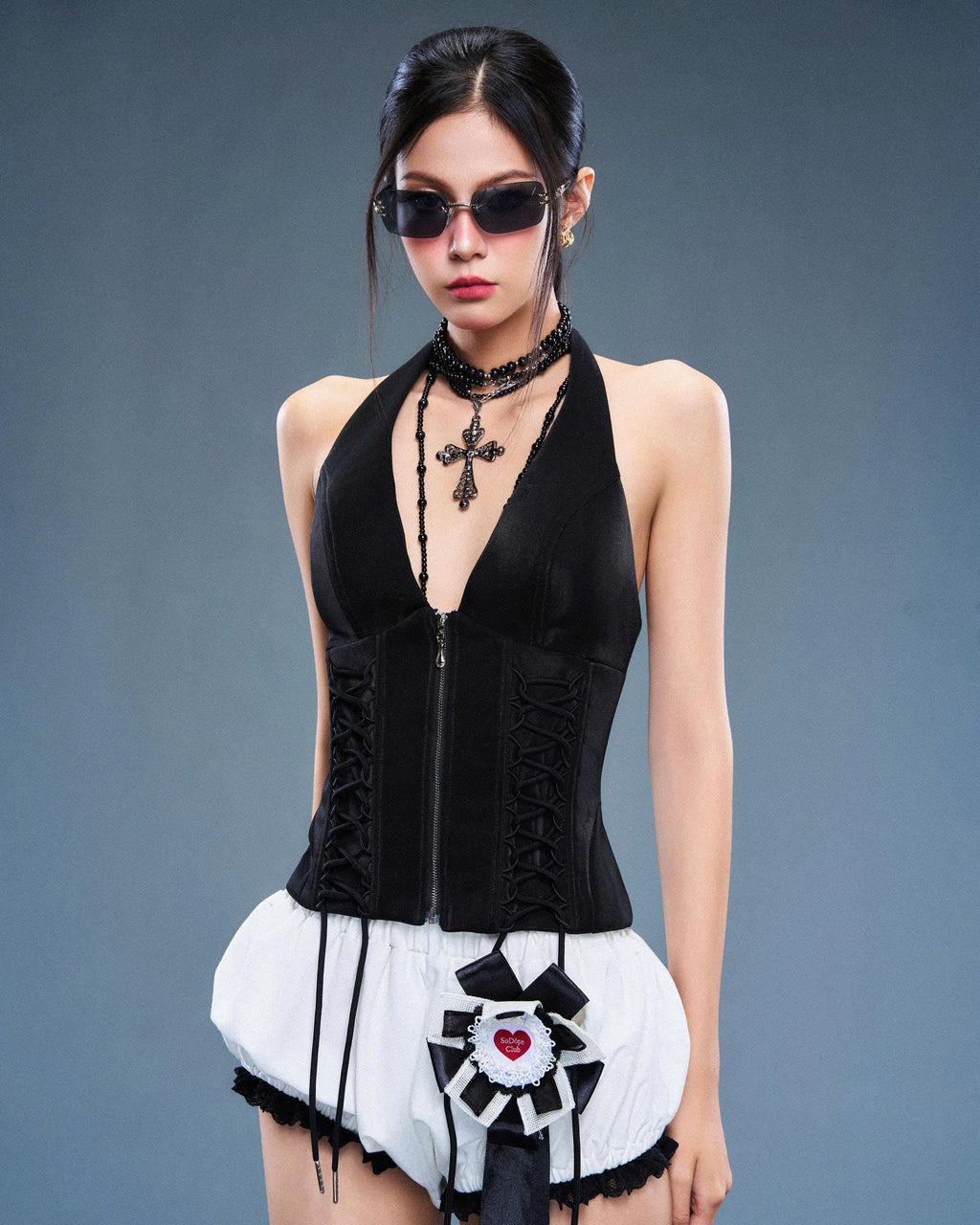 [So Dópe Club] BLACK LACED CRUSH SHORTS